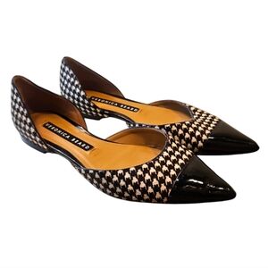 VERONICA BEARD | Pony Hair Houndstooth D'orsay Flats in Size EU 36 / US 6